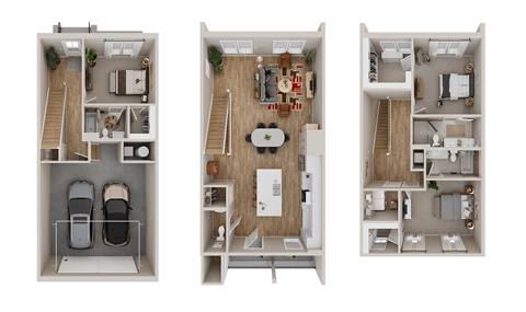Floor plan for 3 beds, 3.5 baths, 2248 sqft